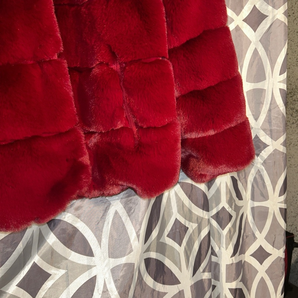 Michael kors Luxurious Faux Fur womens XL Jacket - Deep Red - Picture 5 of 7